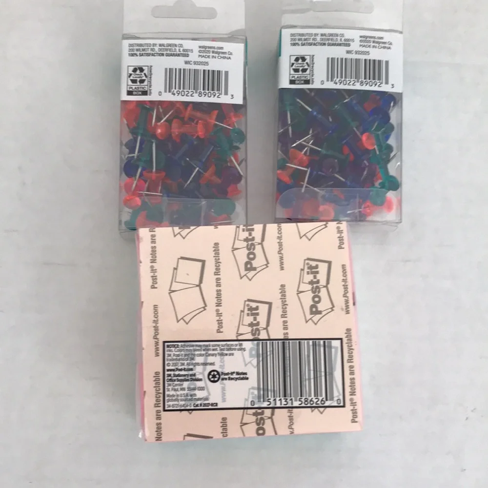 POST - it  NOTES CUBE 3M WEXFORD MultiColor Push pins 80  count